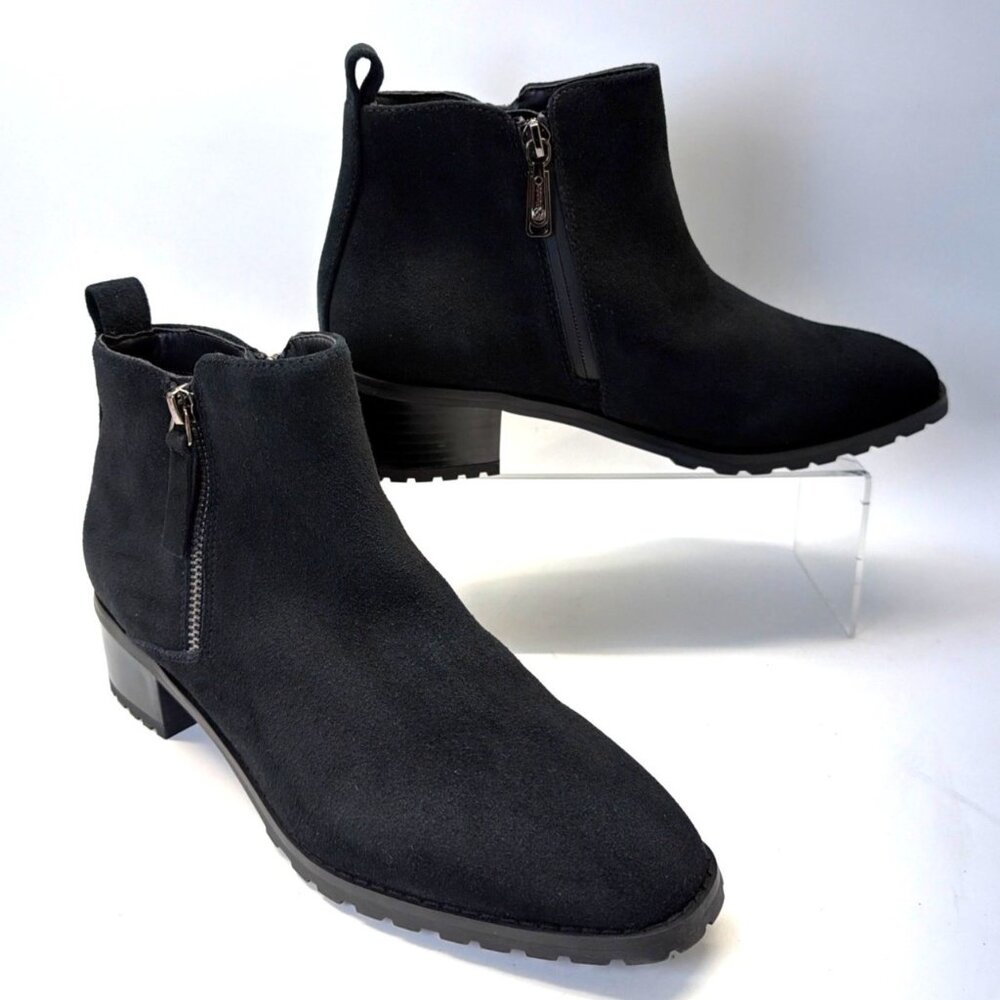 Blondo Samara Suede Ankle Booties Waterproof Low Block Heel Women Size 9